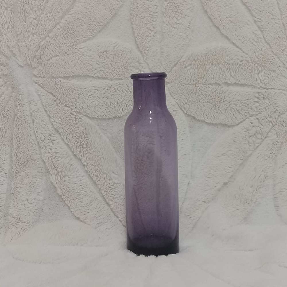 Hand Blown Purple Glass Bottle